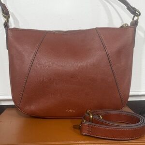 Fossil Skylar Crossbody Shoulder Bag Brown Leather w/ Dustbag